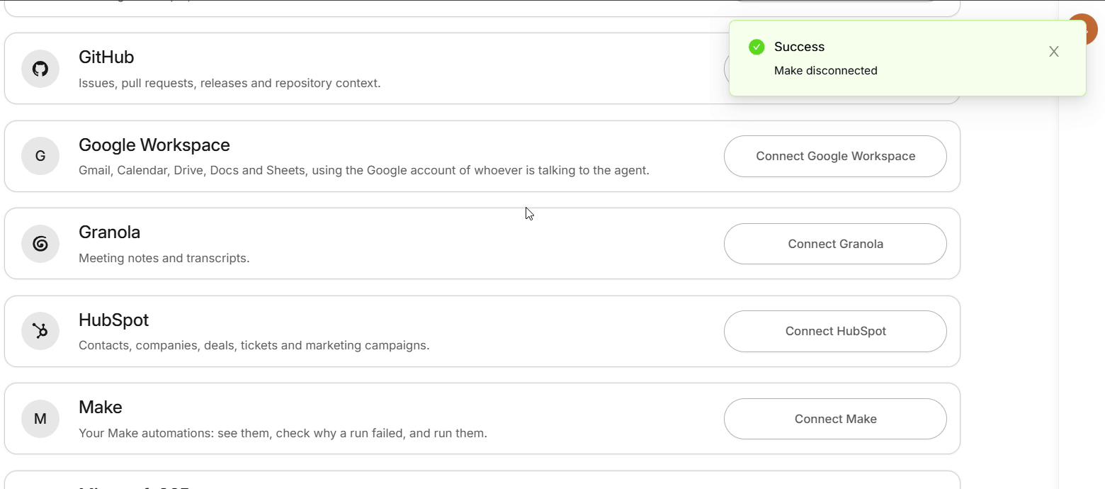 Make disconnected confirmation in the Connectors tab