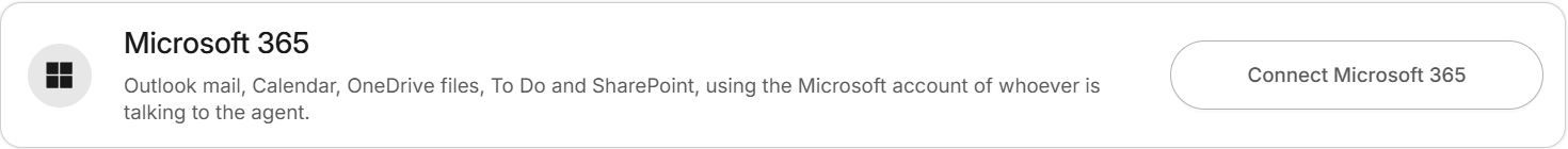 Clicking Connect Microsoft 365 in the Connectors tab