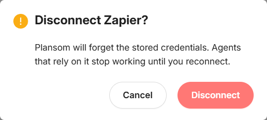 Confirming Disconnect Zapier